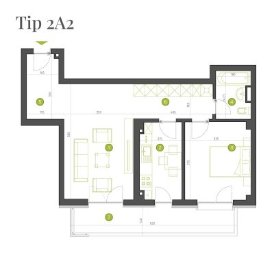 Apartament 2 Camere - 2A2