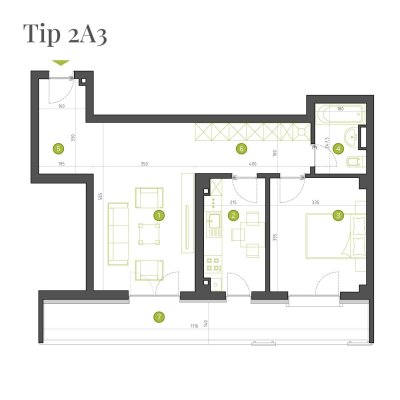 Apartament 2 Camere - 2A3