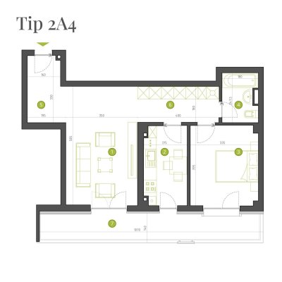 Apartament 2 Camere - 2A4