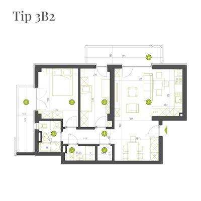 Apartament 3 Camere - 3B2